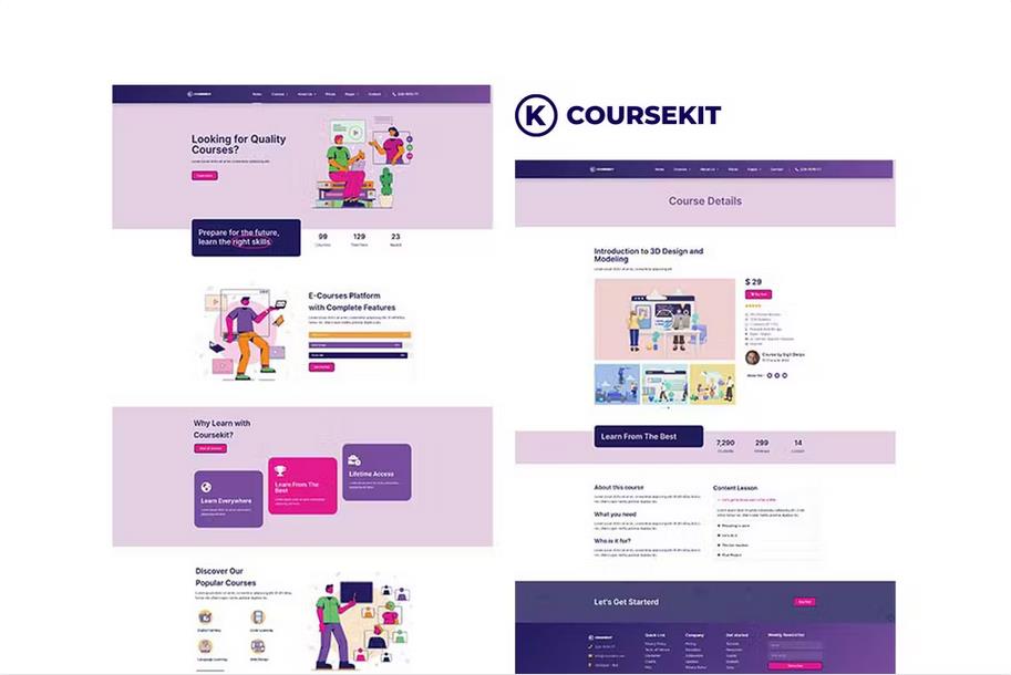 CourseKit Online eLearning Elementor Template Kit vLatest Version