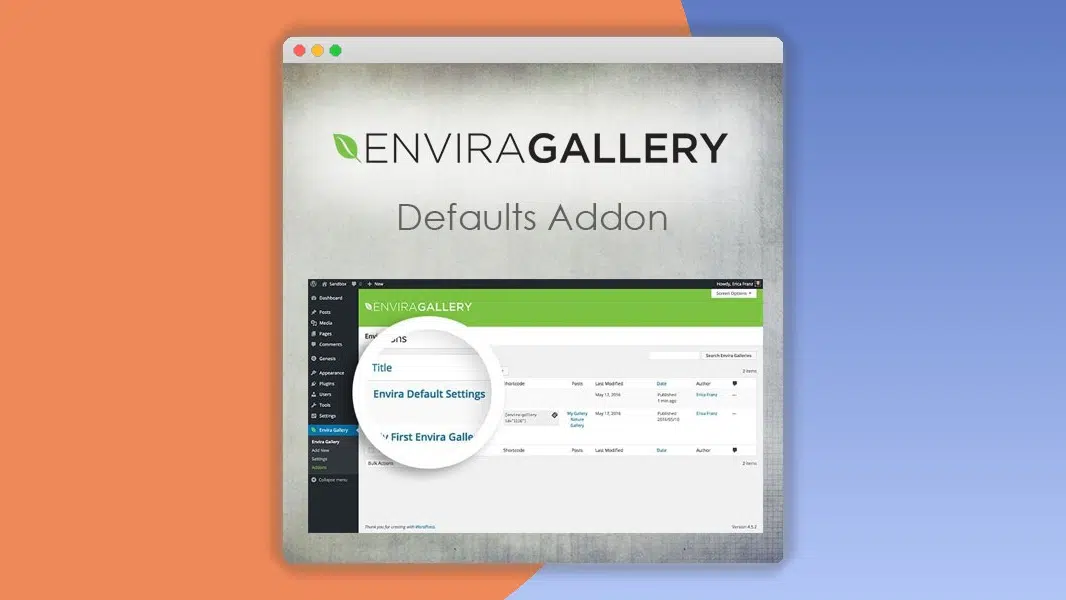 Envira Gallery – Defaults Addon